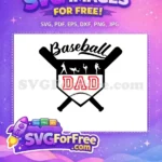 Free Baseball Silhouette Free Dad Text Sports Free SVG - Instant Download