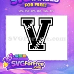 Free Letter V Baseball Free Sports Initial Alphabet Free SVG - Instant Download