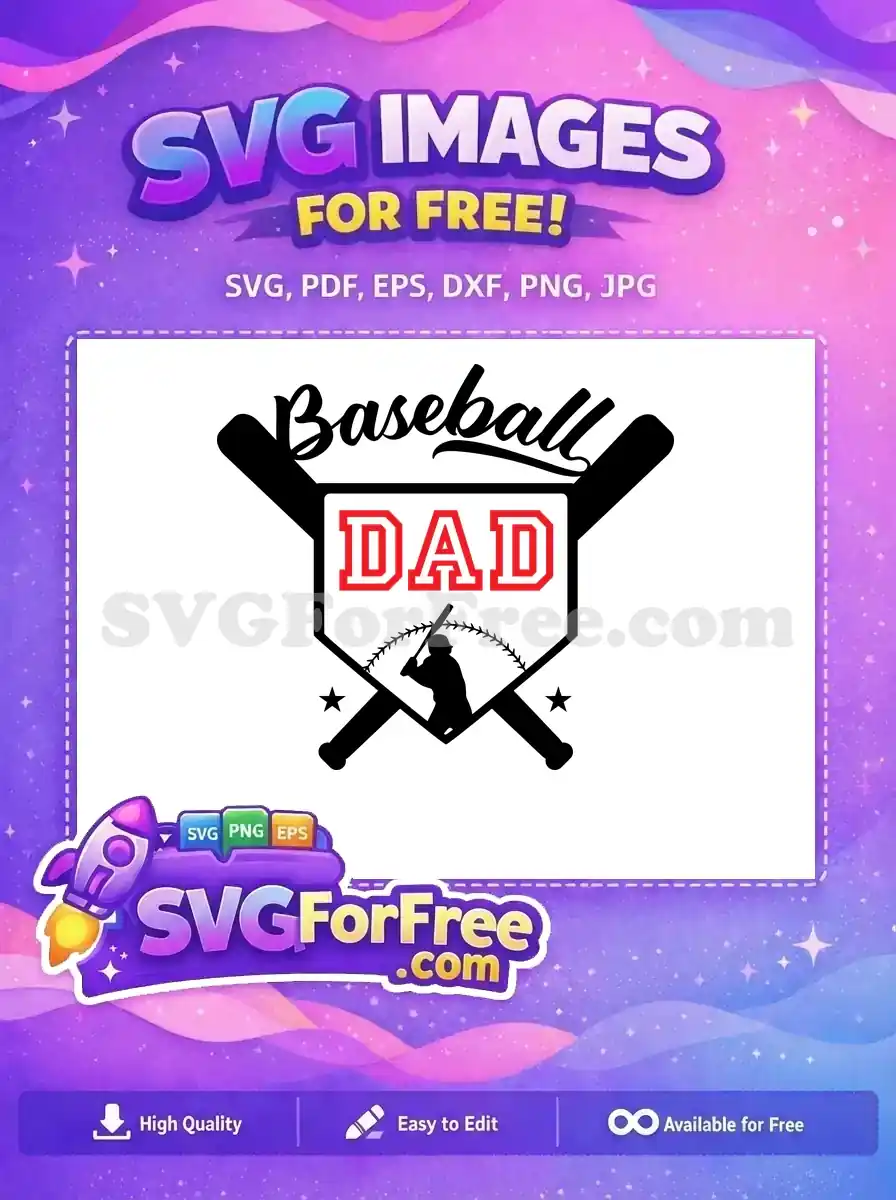 Free Baseball Dad Free Silhouette Player Free SVG