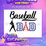 Free Baseball Dad Silhouette Free Bats Ball Sports Free SVG - Instant Download