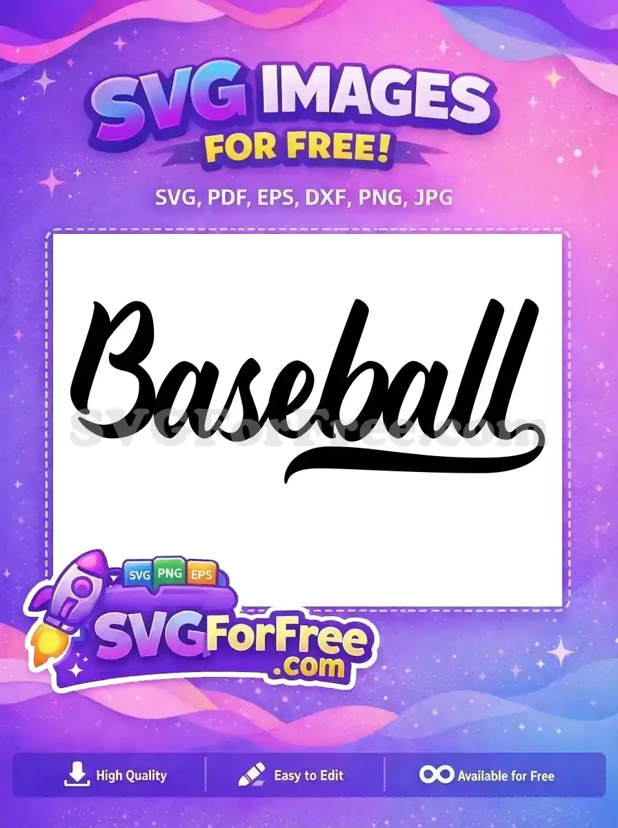 Free Baseball Script Free Sports Black Baseball Free SVG