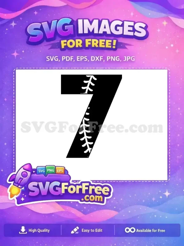 Free Number Seven Free Baseball Sports Free SVG