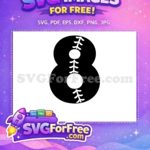Free Black and White Free Sports Balls Number 8 Free SVG
