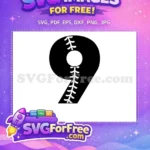 Free Number Nine Free Baseball Sports Free SVG - Instant Download