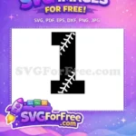 Free White Stitches Free Sports Number One Free SVG - Instant Download
