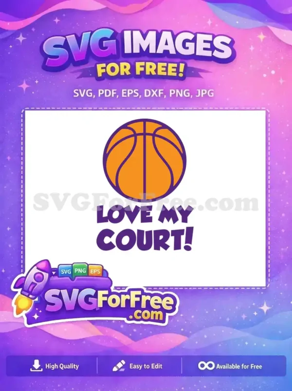 Free Orange Basketball Free Purple Outline Love My Court Free SVG Free Orange Basketball Free Purple Outline Love My Court Free SVG