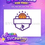 Free Orange Basketball Free Purple Player Silhouette Sports Free SVG - Instant Download