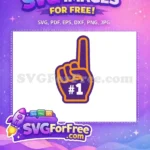 Free Purple Orange Number One Free Sports Fan Free SVG - Instant Download