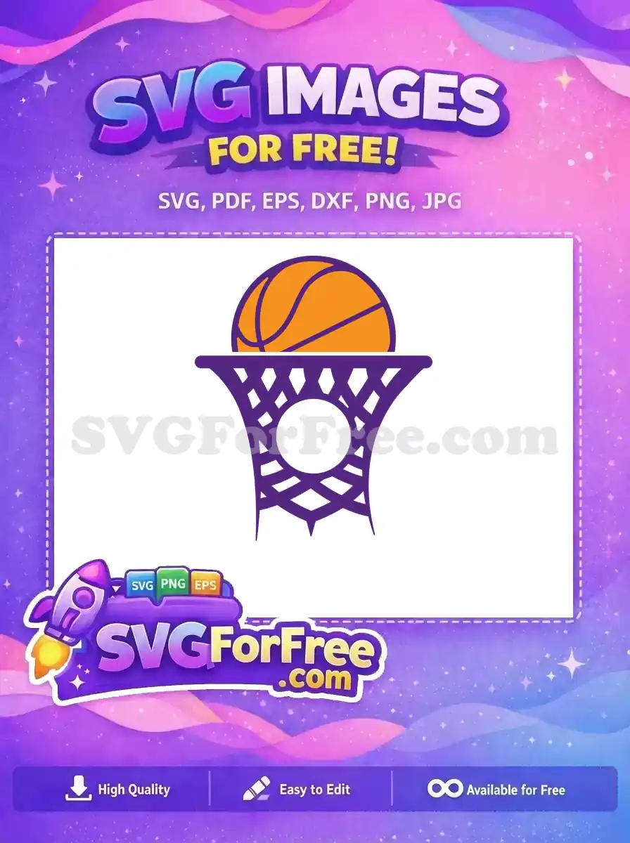 Free Orange Basketball Free Purple Net Sports Free SVG 1