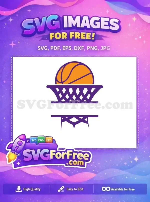 Free Orange Basketball Free Purple Net Sports Free SVG 2