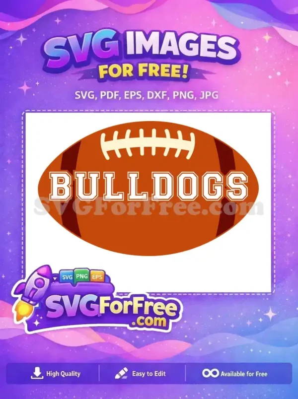 Free Orange Football Free Bulldogs Text Sports Free SVG