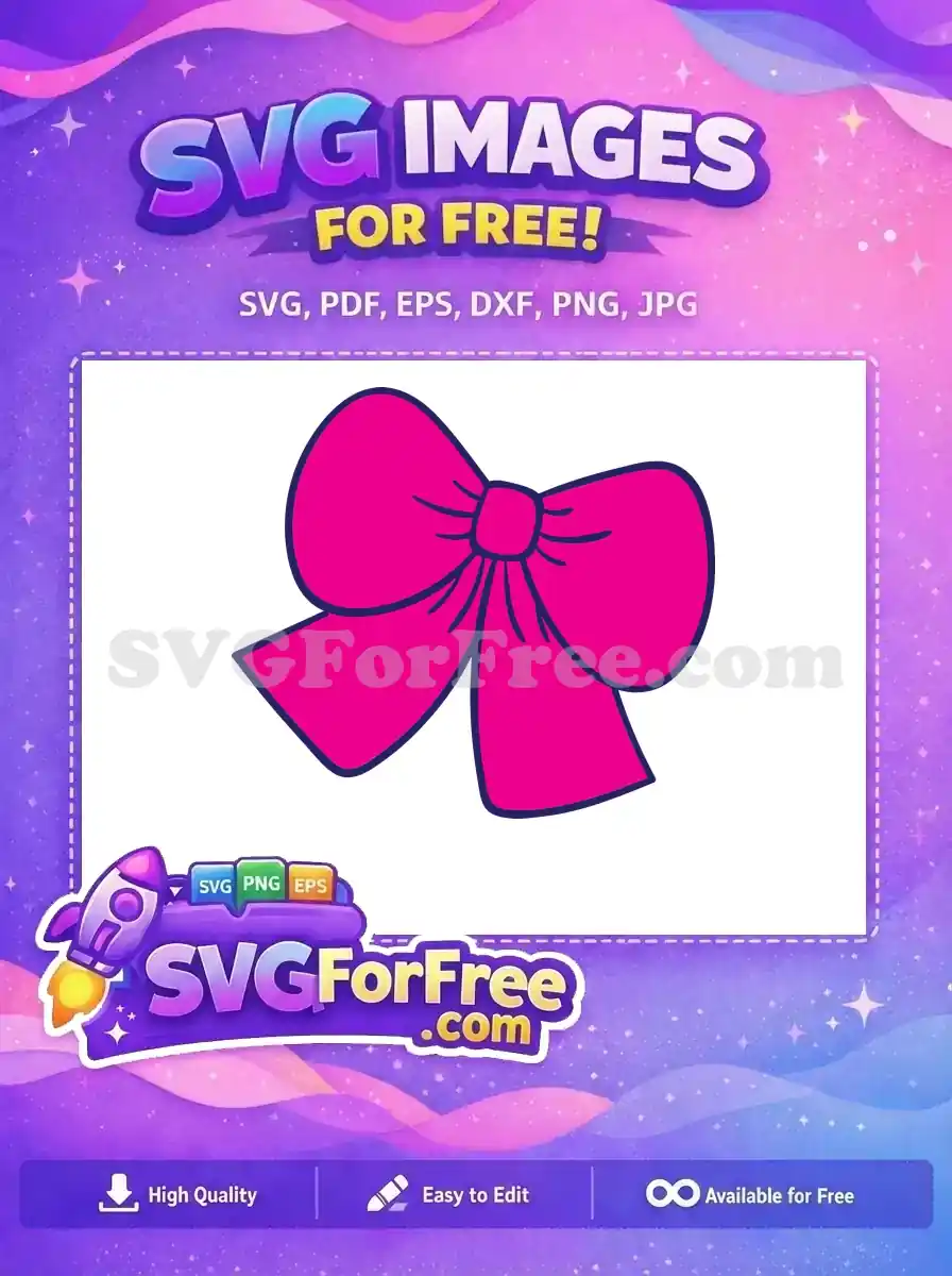 Free Magenta Bow Free Sports Decorations Simple Free SVG