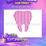Free Tooth Stripes Free Dental Pink Sports Free SVG - Instant Download