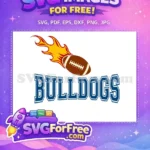 Free Flaming Football Free Bulldogs Team Sports Free SVG - Instant Download