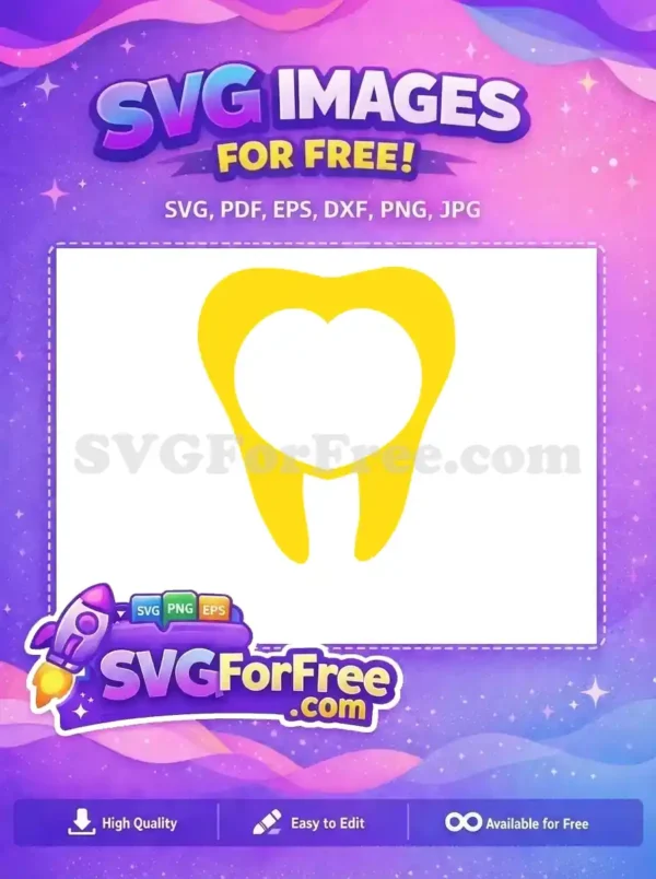 Free Yellow Tooth Heart Free Dental Sports Free SVG