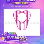 Free Hot Pink Striped Tooth Free Sports Logo Decoration Free SVG - Instant Download