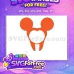 Free Orange Mouse Ears Free Heart Face Sports Free SVG - Instant Download