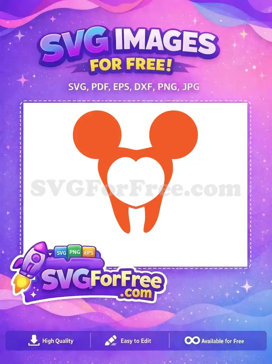 Free Orange Mouse Ears Free Heart Face Sports Free SVG