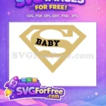 Free Baby Superman Logo Free Gold Sports Free SVG - Instant Download