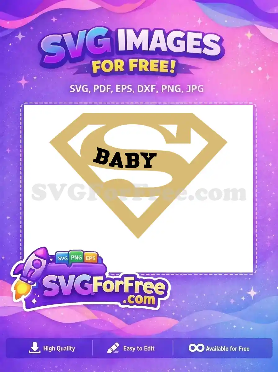 Free Baby Superman Logo Free Gold Sports Free SVG