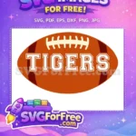 Free Brown Football Free Tigers Text Sports Free SVG - Instant Download
