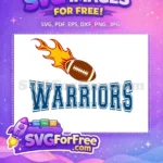 Free Flaming Football Free Warriors Text Sports Free SVG - Instant Download