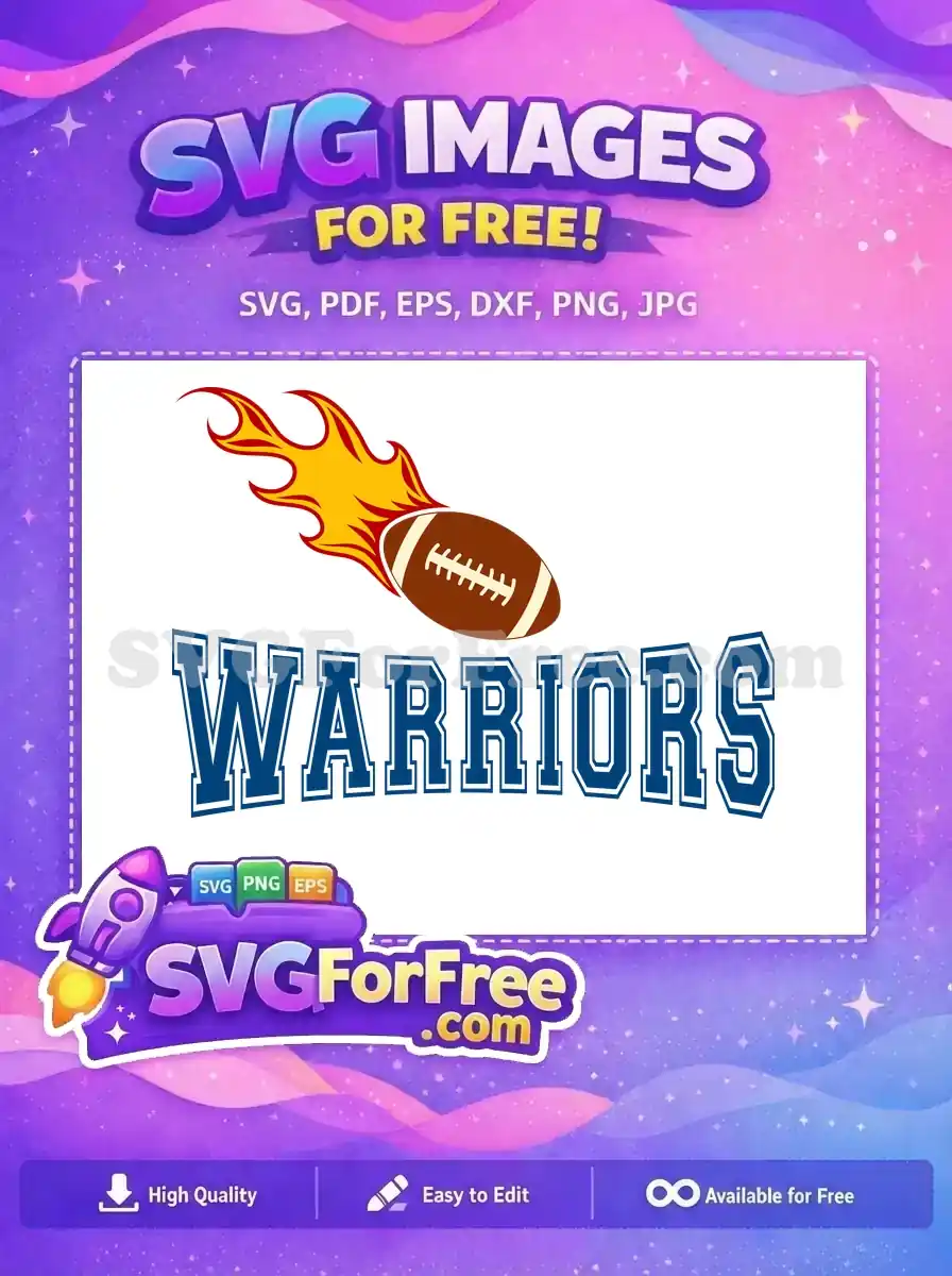 Free Flaming Football Free Warriors Text Sports Free SVG