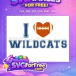 Free Wildcats Love Free Football Heart Sports Free SVG - Instant Download