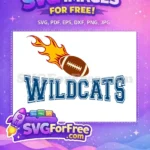 Free Flaming Football Free Wildcats Logo Sports Free SVG - Instant Download