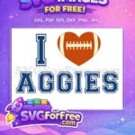 Free Aggies Football Free Heart Aggies Sports Free SVG - Instant Download