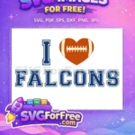 Free Football Heart Free Falcons Blue Sports Free SVG - Instant Download