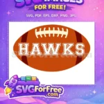 Free Orange Football Free Hawks Team Sports Free SVG - Instant Download
