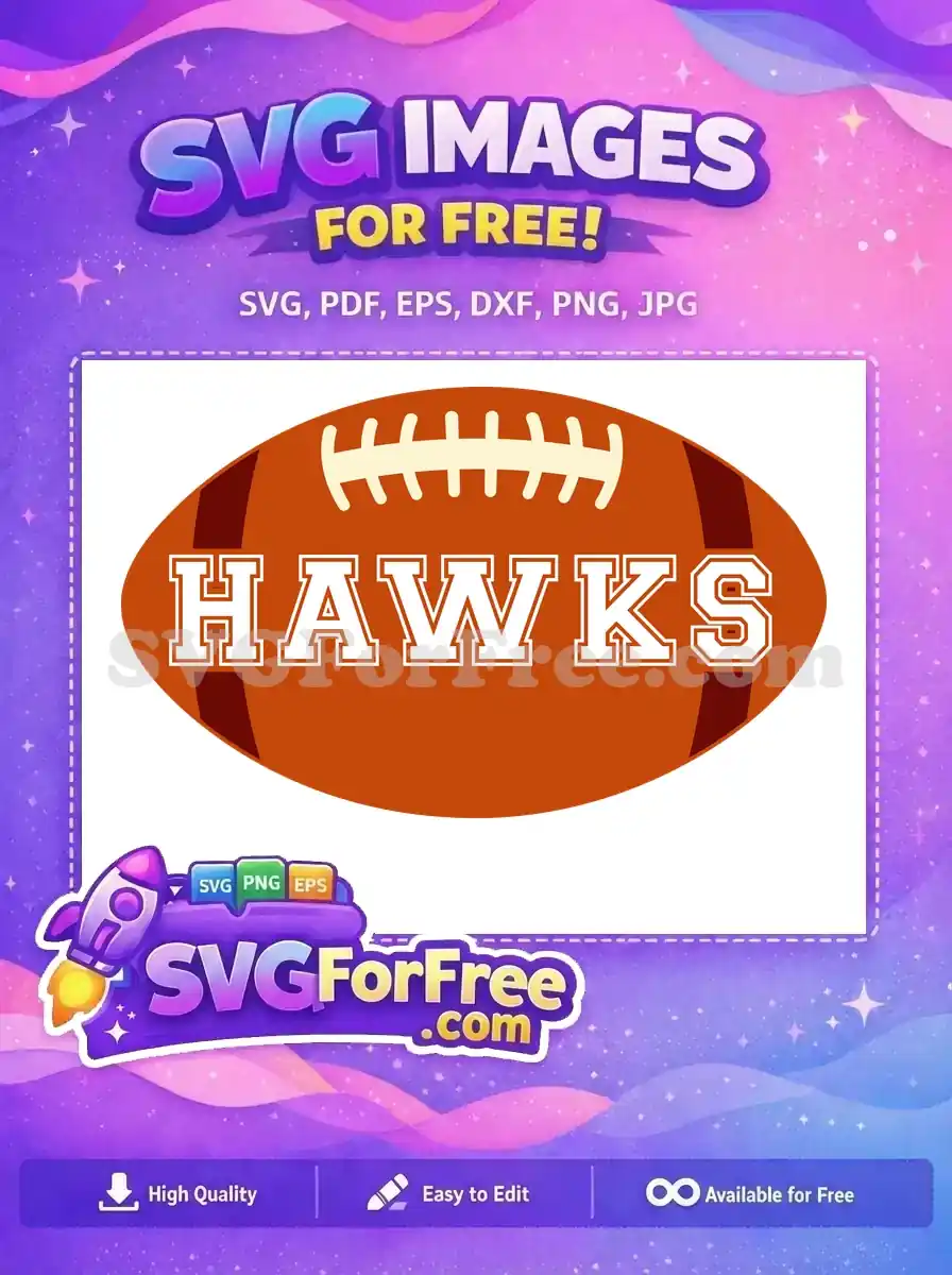 Free Orange Football Free Hawks Team Sports Free SVG