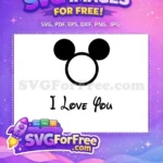 Free Mouse Ears Free I Love You Text Sports Free SVG - Instant Download