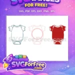 Free Baby Onesie Free Blue Pink Red Sports Free SVG - Instant Download