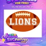Free Orange Football Free Lions Text Sports Free SVG - Instant Download