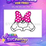 Free Pink Polka Dot Bow Free Minnie Hands Mouse Free SVG - Instant Download