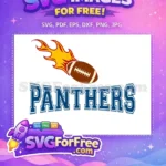 Free Flaming Football Free Panthers Logo Sports Free SVG - Instant Download