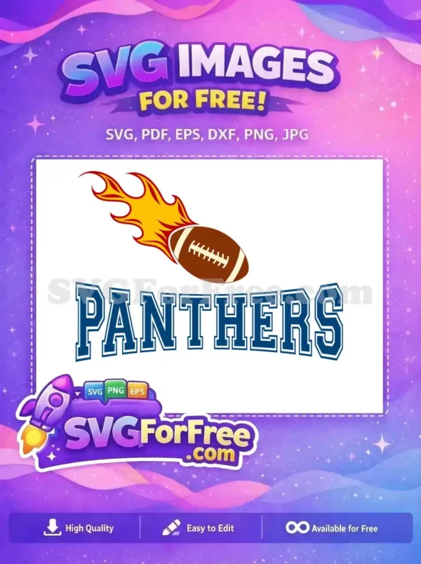 Free Flaming Football Free Panthers Logo Sports Free SVG