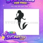 Free Silhouette Mermaid Free Flowing Hair Little Mermaid Free SVG - Instant Download