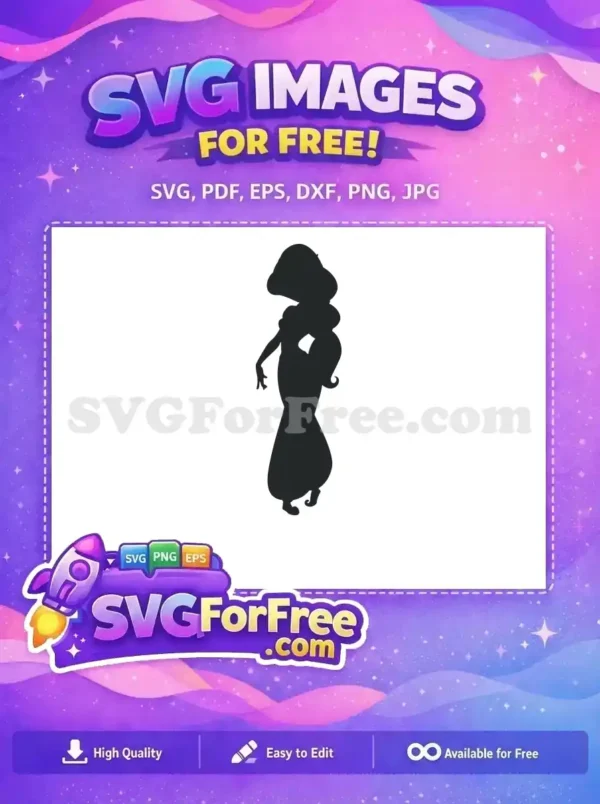 Free Princess Jasmine Silhouette Free Arm Gesture Aladdin Free SVG