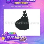 Free Silhouette Gown Free Bun Hairstyle Cinderella Free SVG - Instant Download