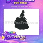 Free Princess Silhouette Free Dress Belle Movie Free SVG - Instant Download