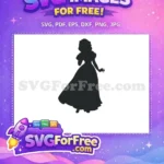Free Silhouette Design Free Elegant Gown Snow White Free SVG - Instant Download