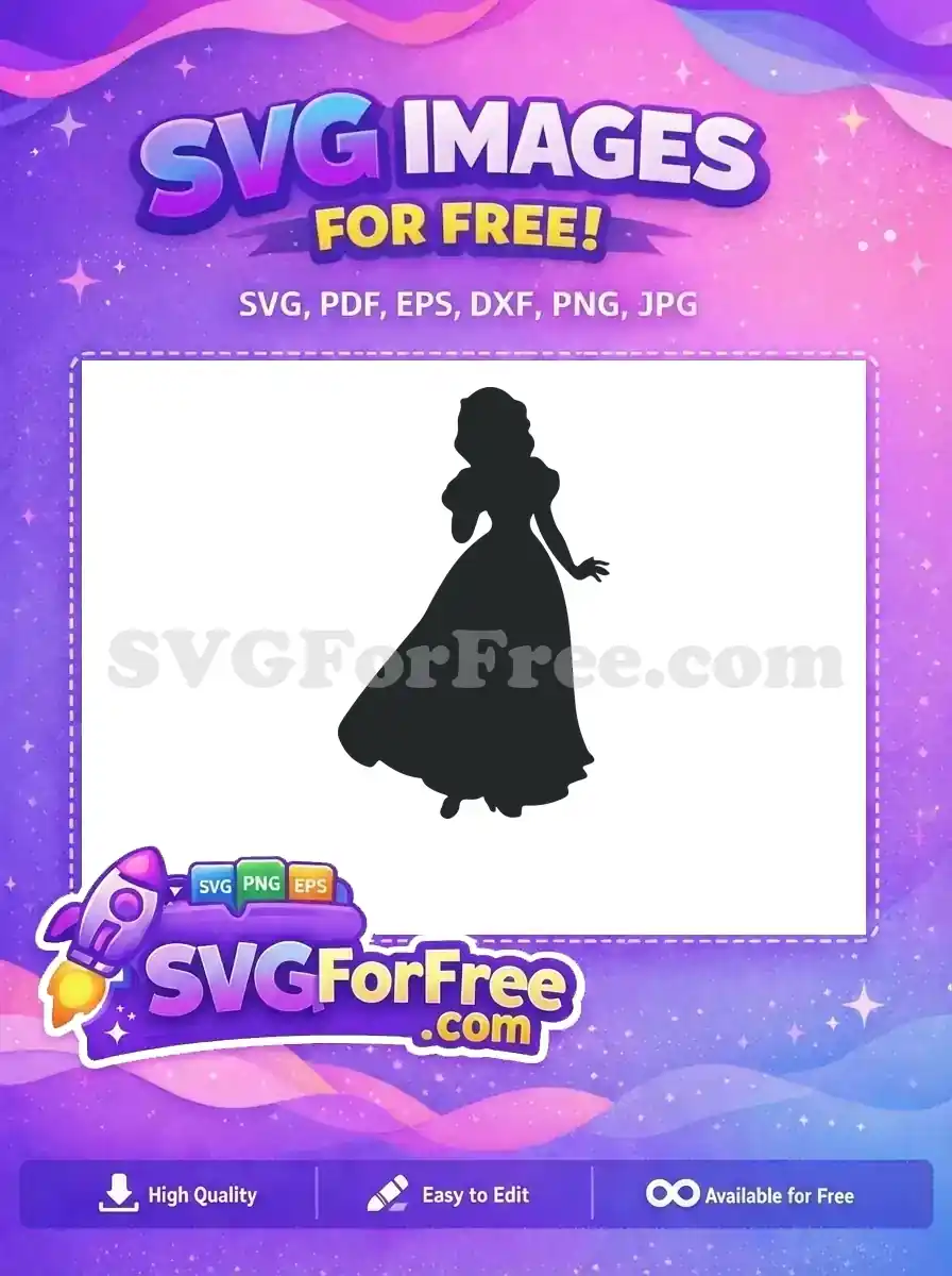 Free Silhouette Design Free Elegant Gown Snow White Free SVG