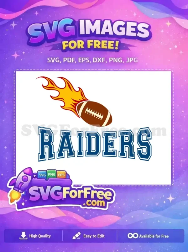 Free Flaming Brown Football Free Raiders Sports Free SVG