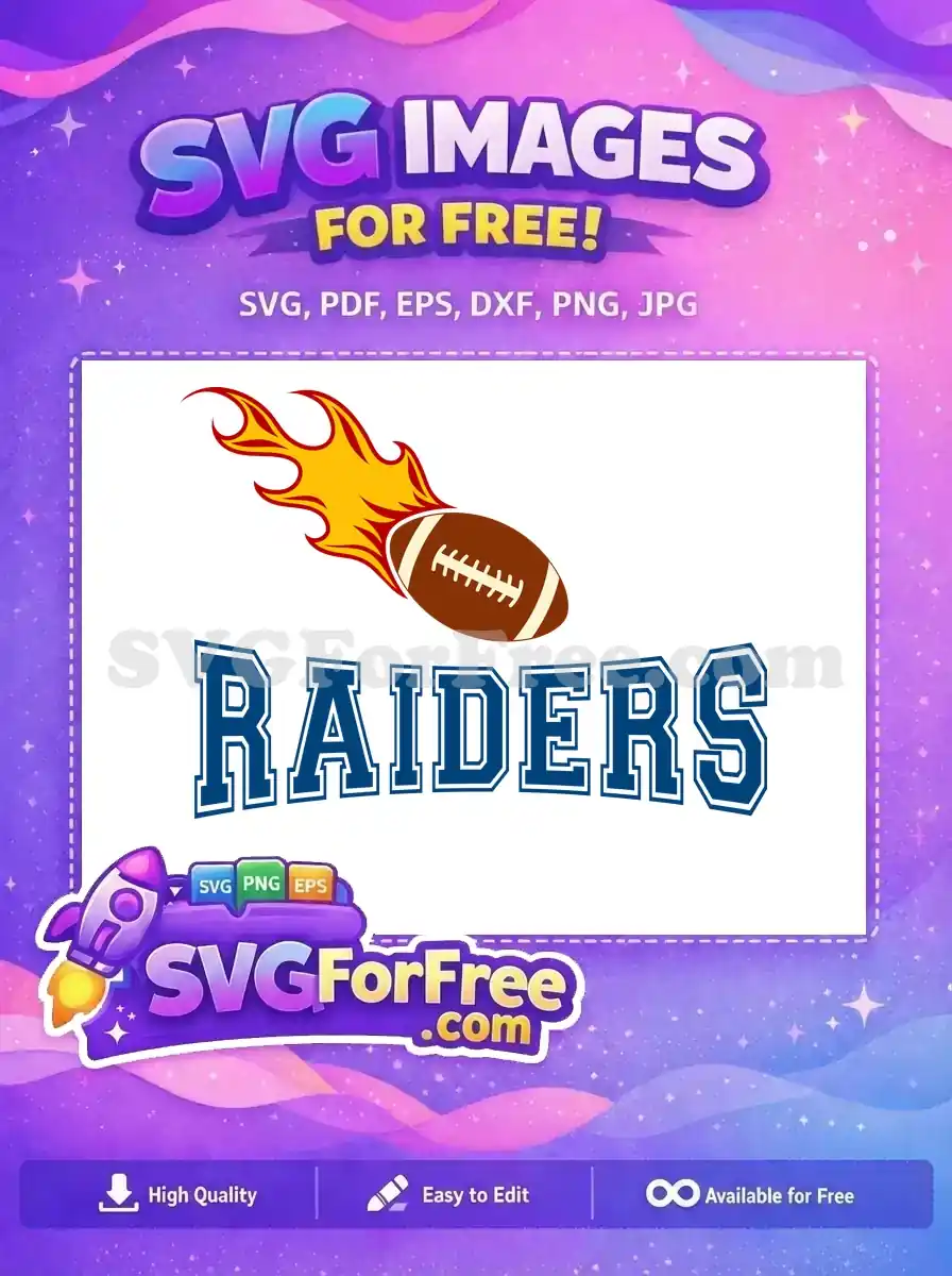 Free Flaming Brown Football Free Raiders Sports Free SVG