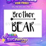 Free Brother Arrow Free Bear Silhouette Sports Free SVG - Instant Download
