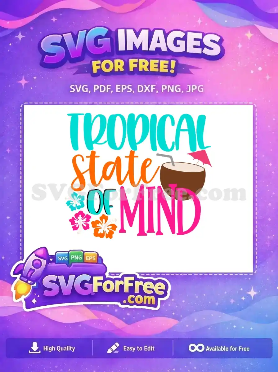 Free Hibiscus Flowers Free Coconut Drink Spring Break Free SVG