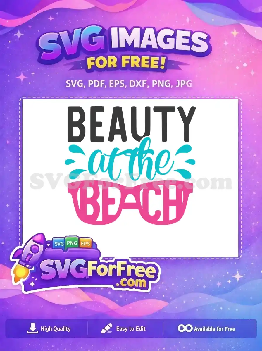 Free Beauty Teal Free Beach Pink Spring Break Free SVG